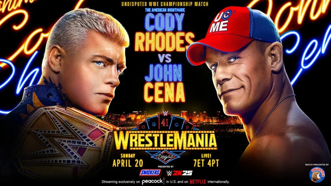 John Cena en la lucha por su último título en el Wrestlemania 41
